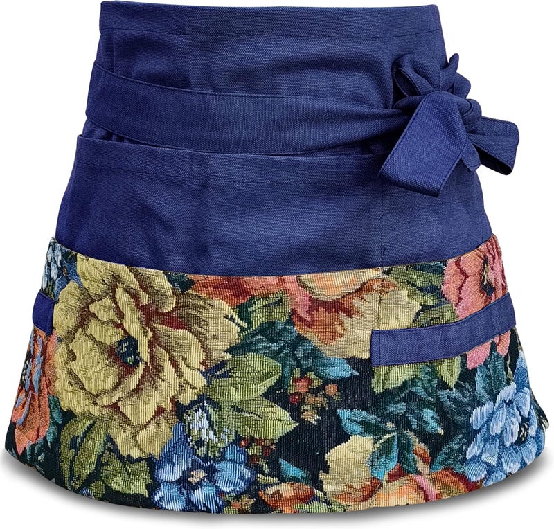 MILCIL Store Garden Apron for Woman, Serve Apron Cute, Flora Half Apron with 8 Pockets, Valentines Gift for Mom Wife Girlfriend - Image 1